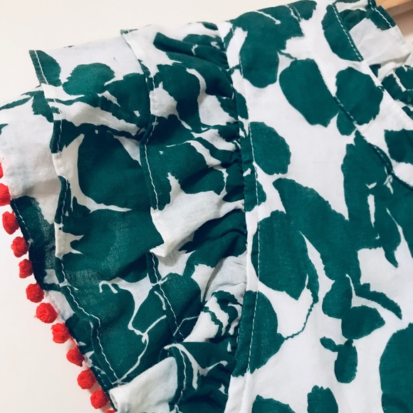 T H M L Green and White Cotton Floral Midi Dress - Picture 4 of 11